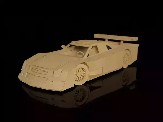 Mercedes-Benz CLK GTR cardboard car