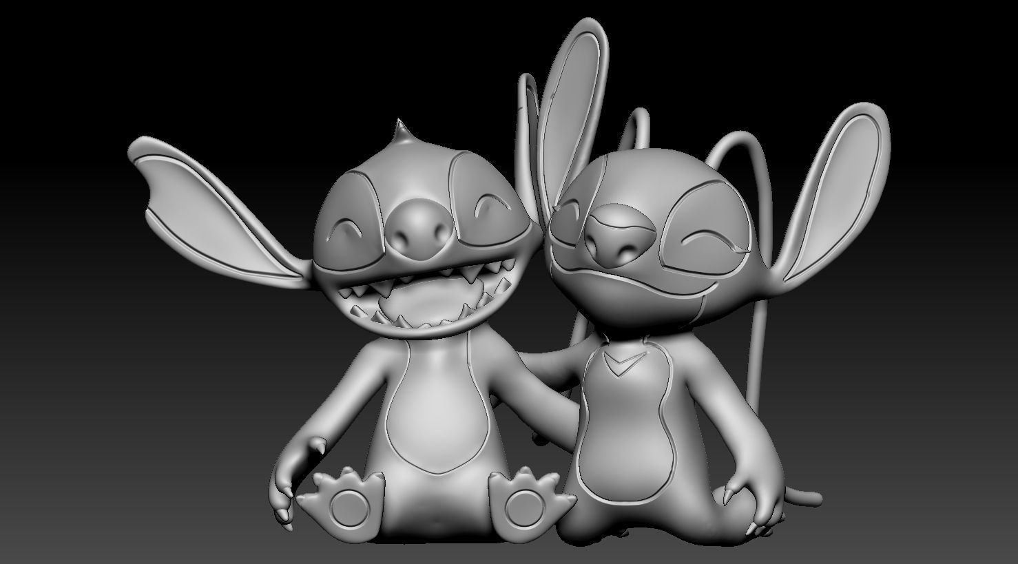 Stitch and Angel 3D model 3D printable | CGTrader
