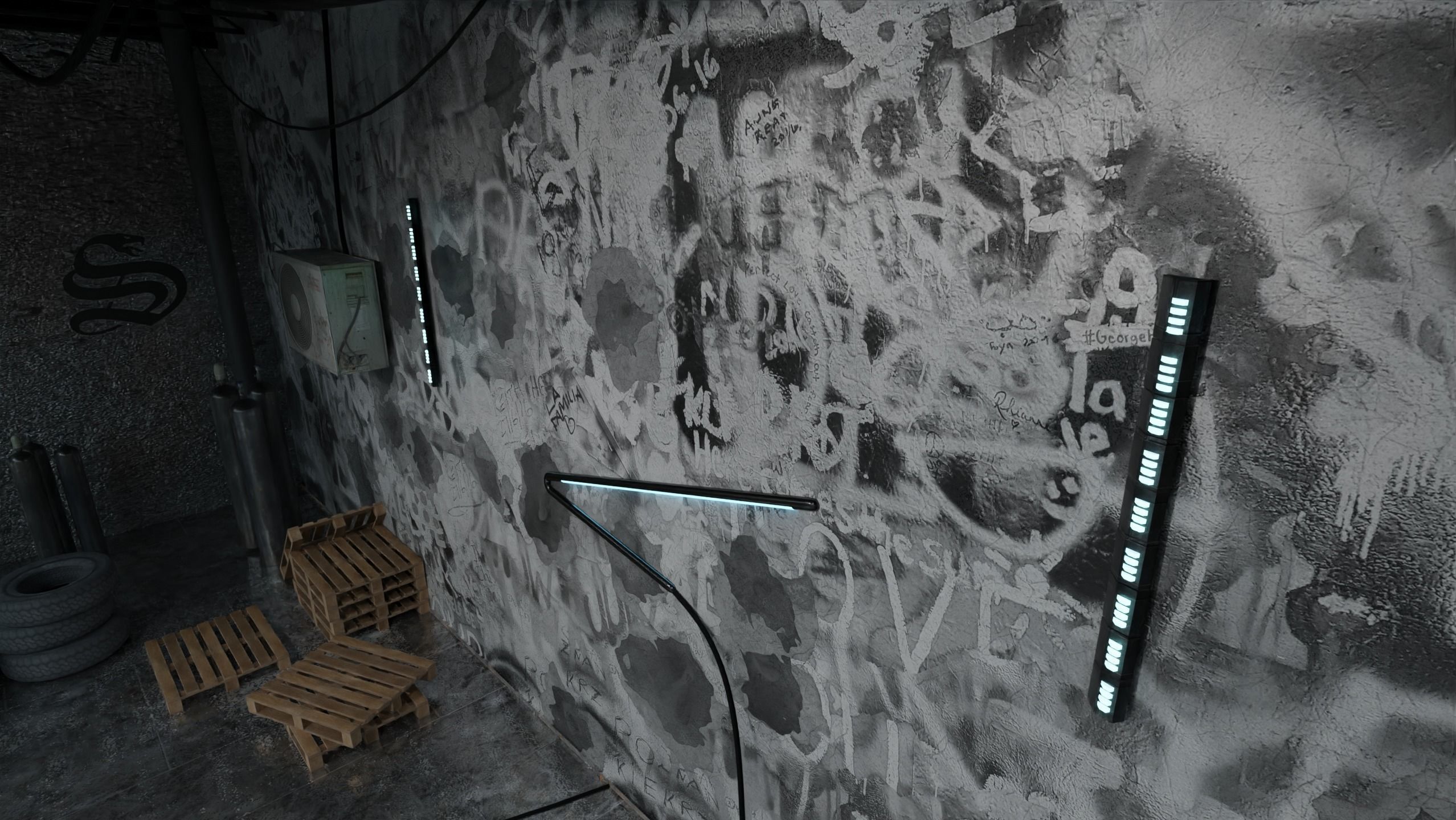 Detailed Car Garage 3D Blender File Textured FBX OBJ MTL Files 3D model_6