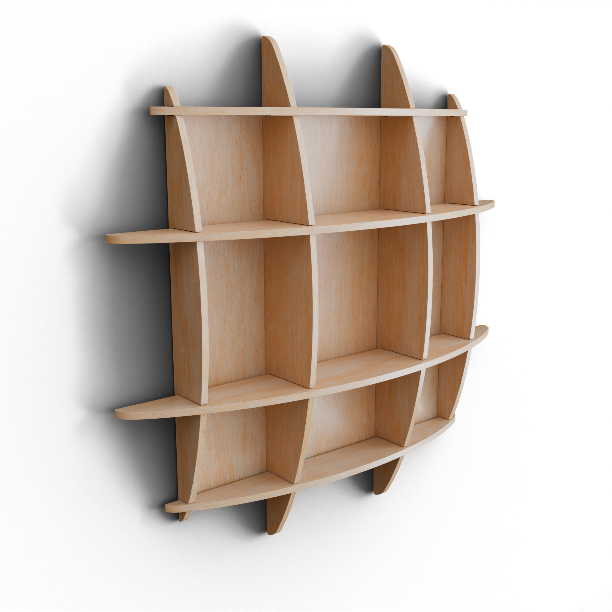 Book Shelf Low-poly 3D model_4
