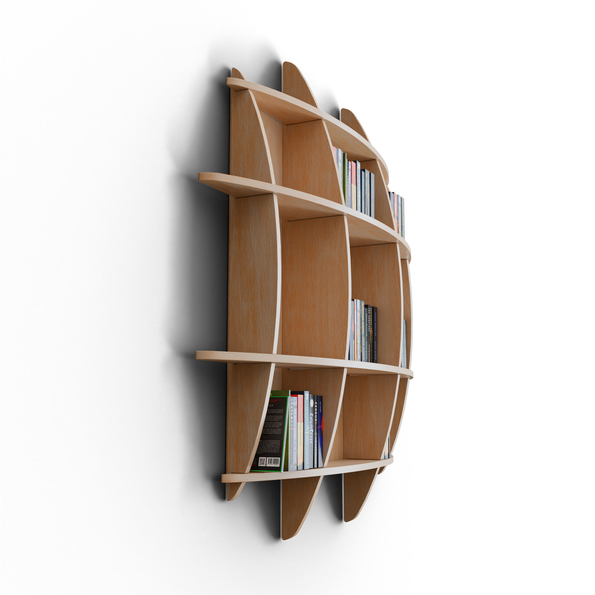 Book Shelf Low-poly 3D model_1