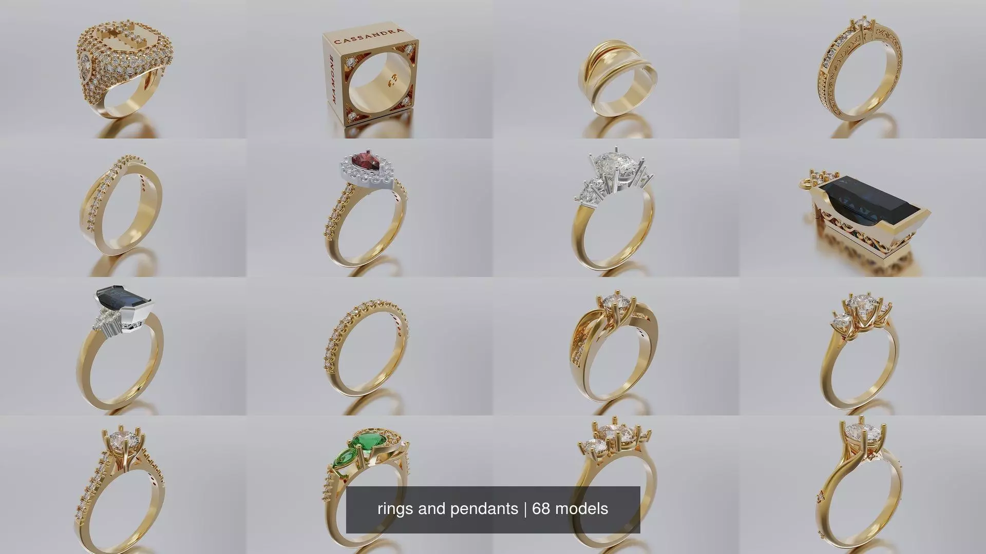 rings and pendants 3D Model Collection_0