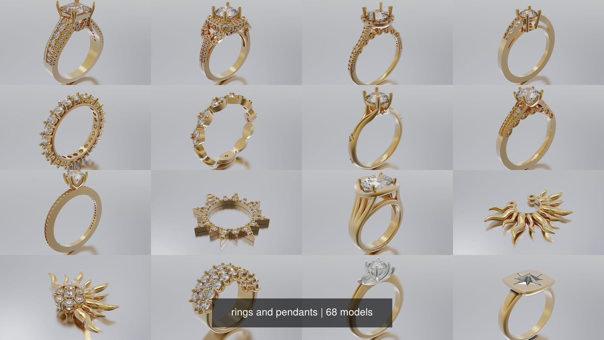 rings and pendants 3D Model Collection_4