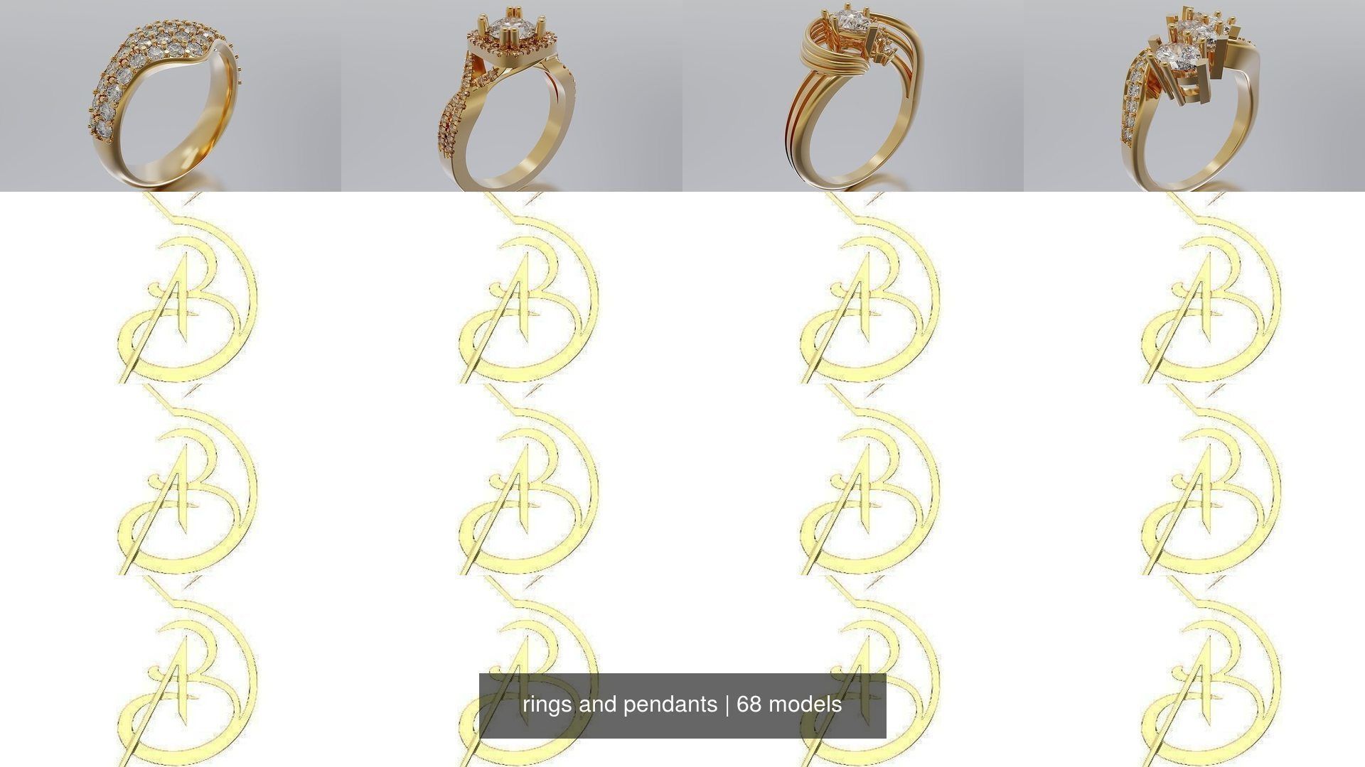 rings and pendants 3D Model Collection_8