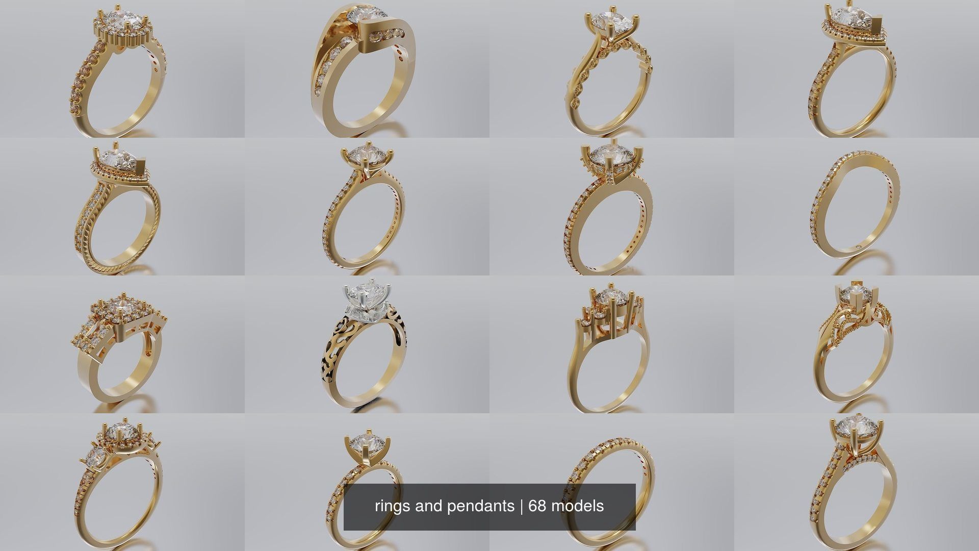 rings and pendants 3D Model Collection_2