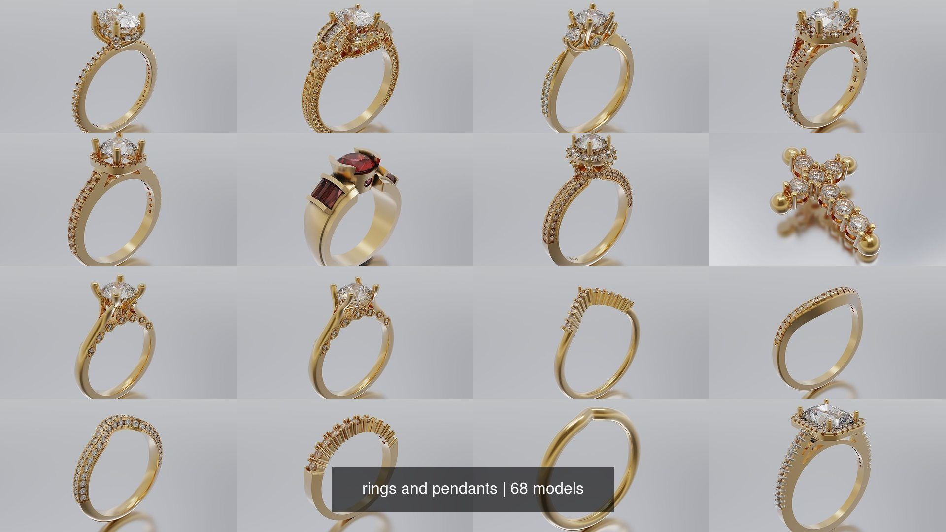 rings and pendants 3D Model Collection_6