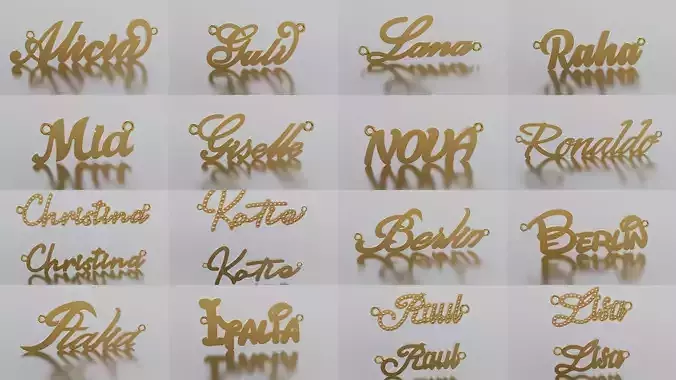 name pendants  3D Model Collection