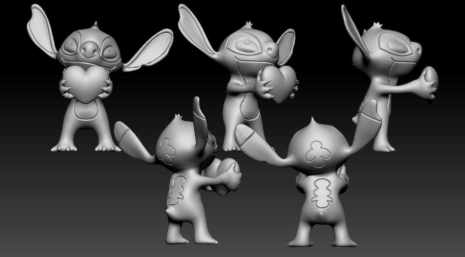 Stitch and Angel 3D print model_4