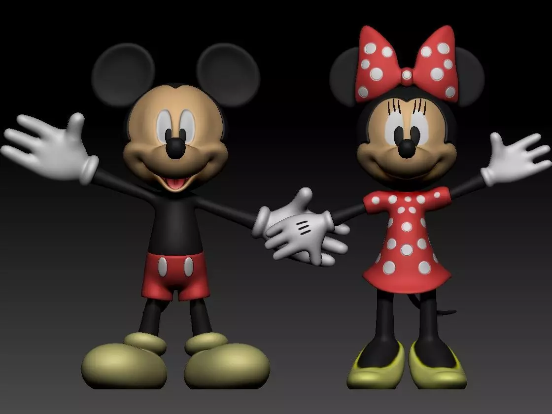 Mickey and Minnie 3D print model