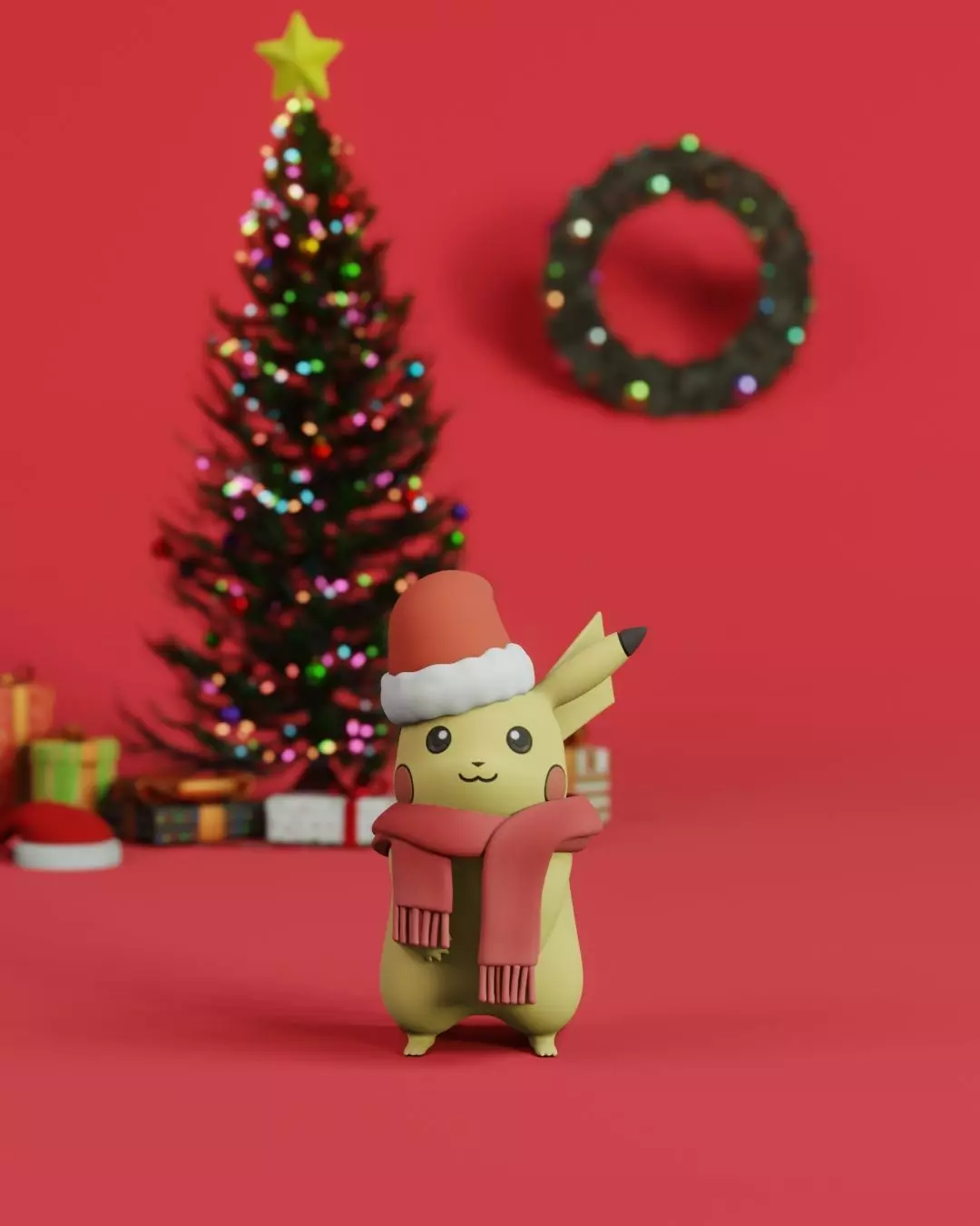 Pikachu Christmas Free 3D print model_0