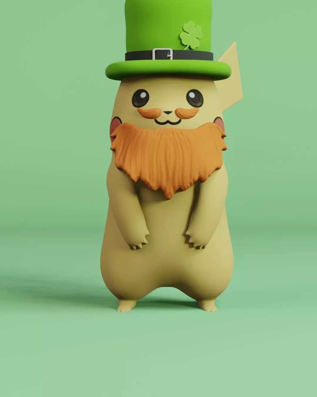Pikachu Saint Patrick Free 3D print model