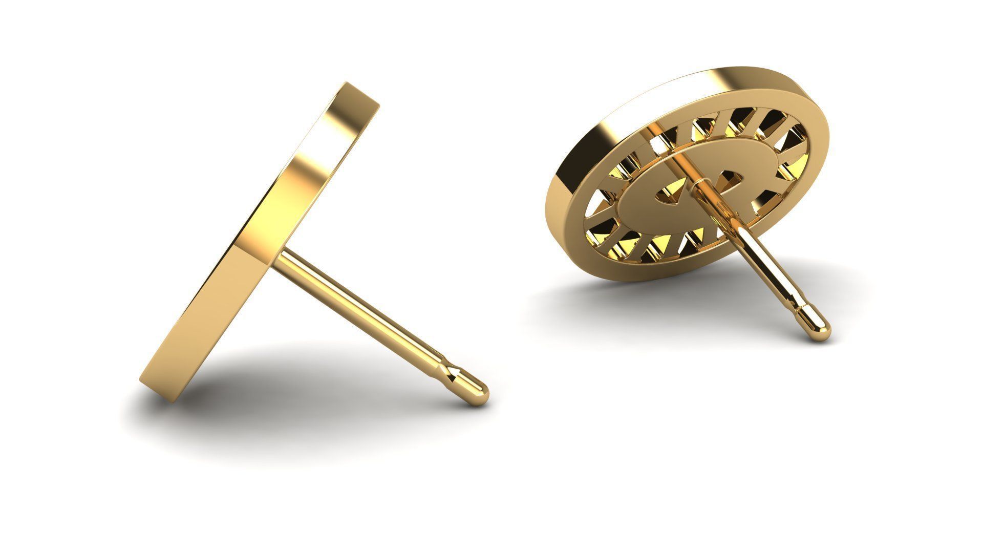 Divine Stud Earring with Diamonds 3D print model_5