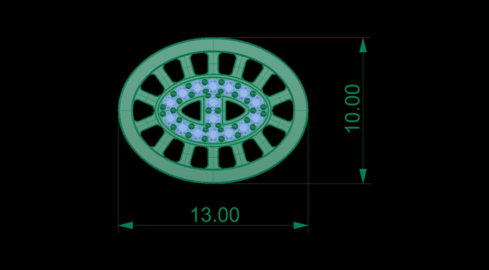 Divine Stud Earring with Diamonds 3D print model_14