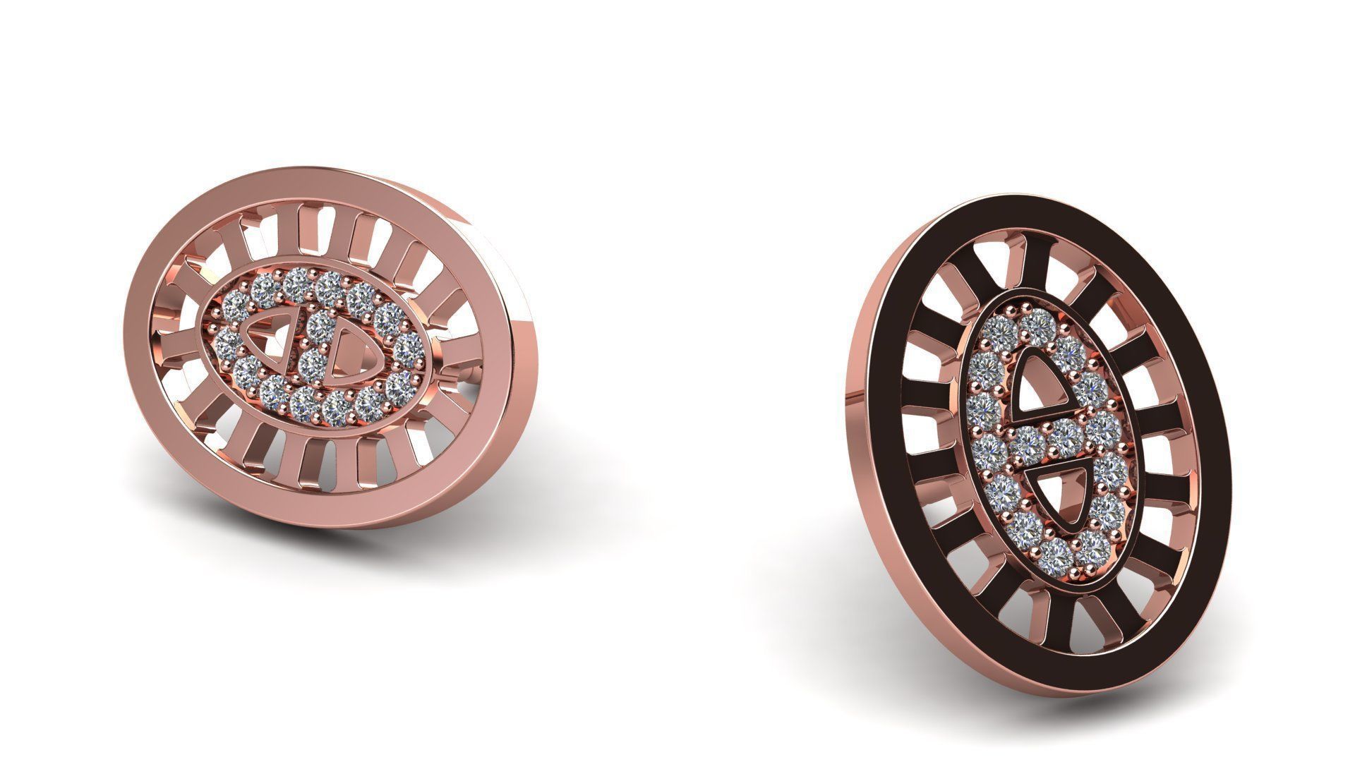 Divine Stud Earring with Diamonds 3D print model_8