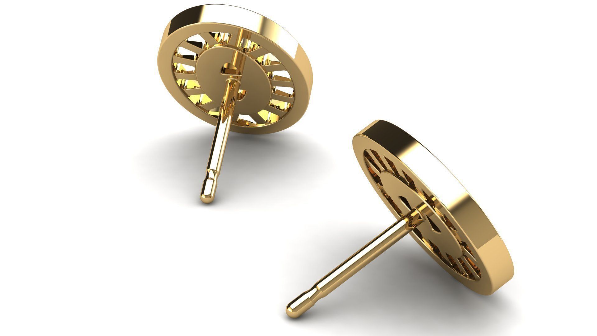 Divine Stud Earring with Diamonds 3D print model_4