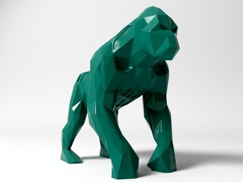 Polygon Gorilla 3D print model_5