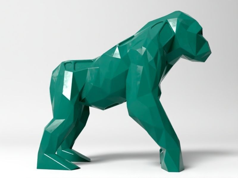 Polygon Gorilla 3D print model_4