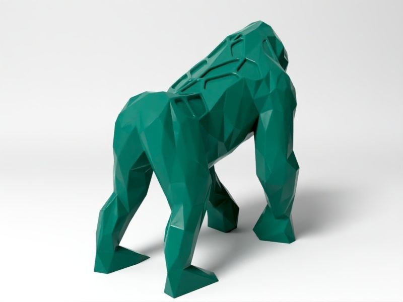 Polygon Gorilla 3D print model_3