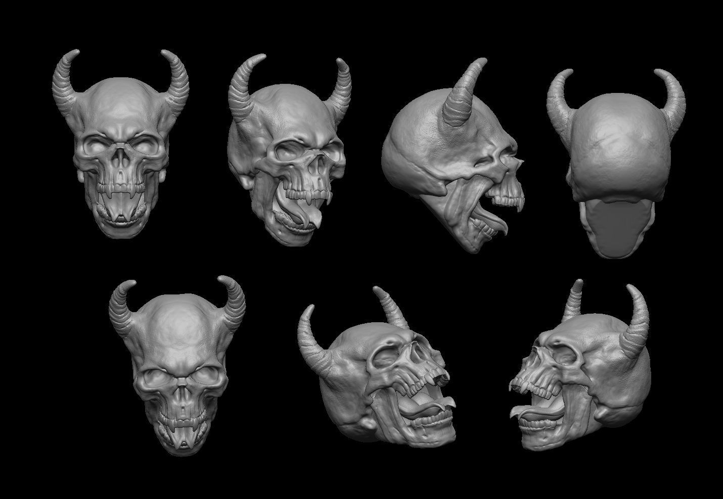 DEMON SKULL TONGUE 3D print model_1