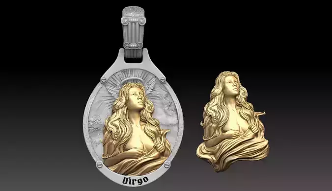 Virgo zodiac  pennant  3D print model