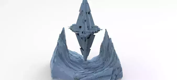 Sci fi Core crystal Shard Rocks Tide 3D model