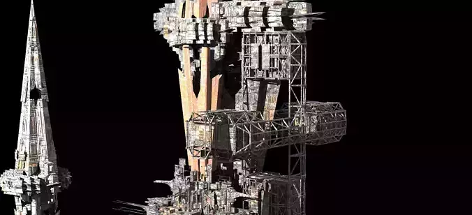 Sci fi Core crystal Shard Rocks Tide Kitbash 