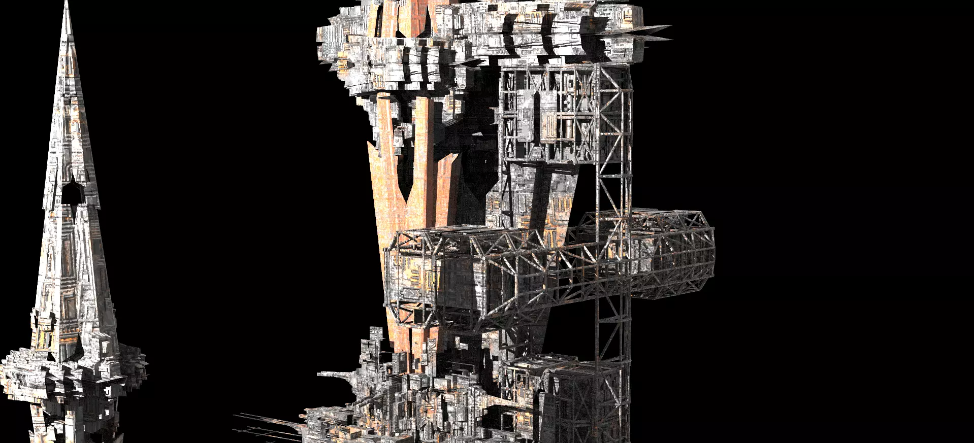 Sci fi Core crystal Shard Rocks Tide Kitbash  Low-poly 3D model_0