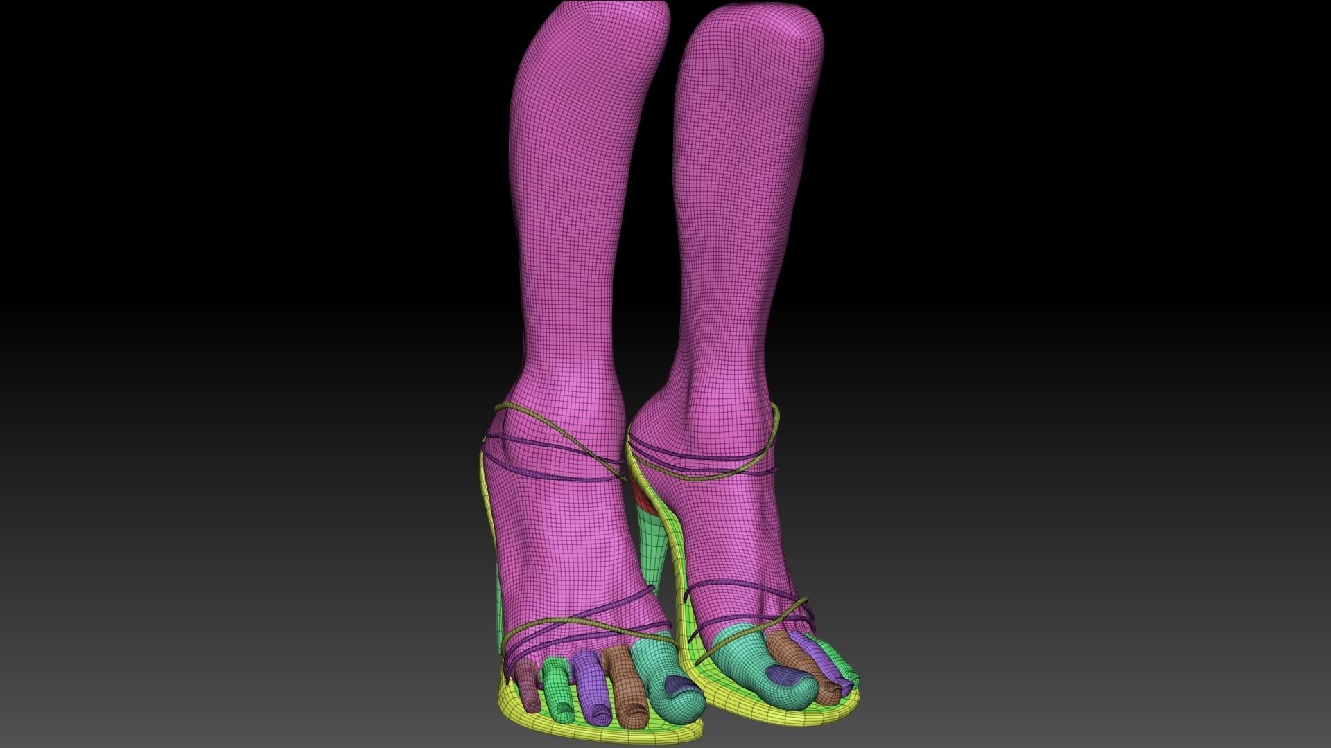 Female Pro Feet Heeled Shoes Sculpt Project 3D model_49