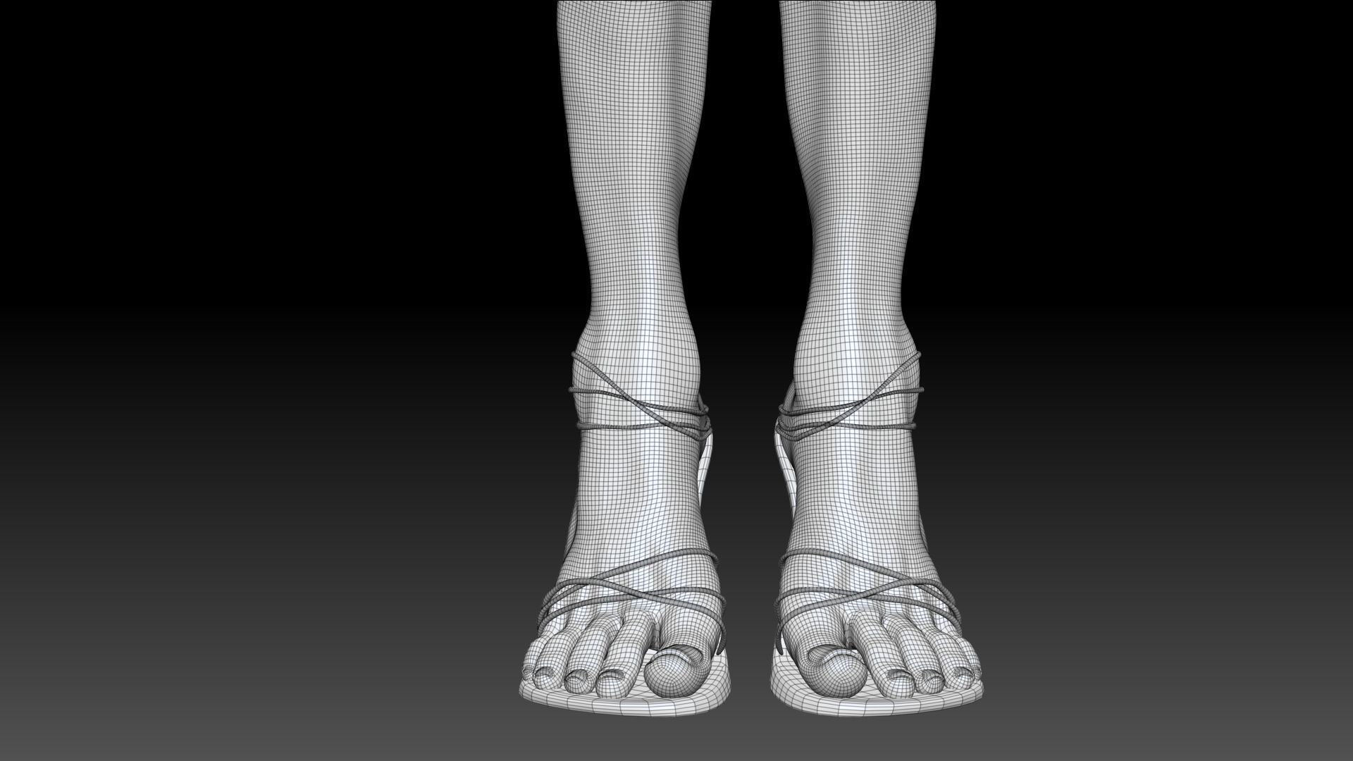Female Pro Feet Heeled Shoes Sculpt Project 3D model_54