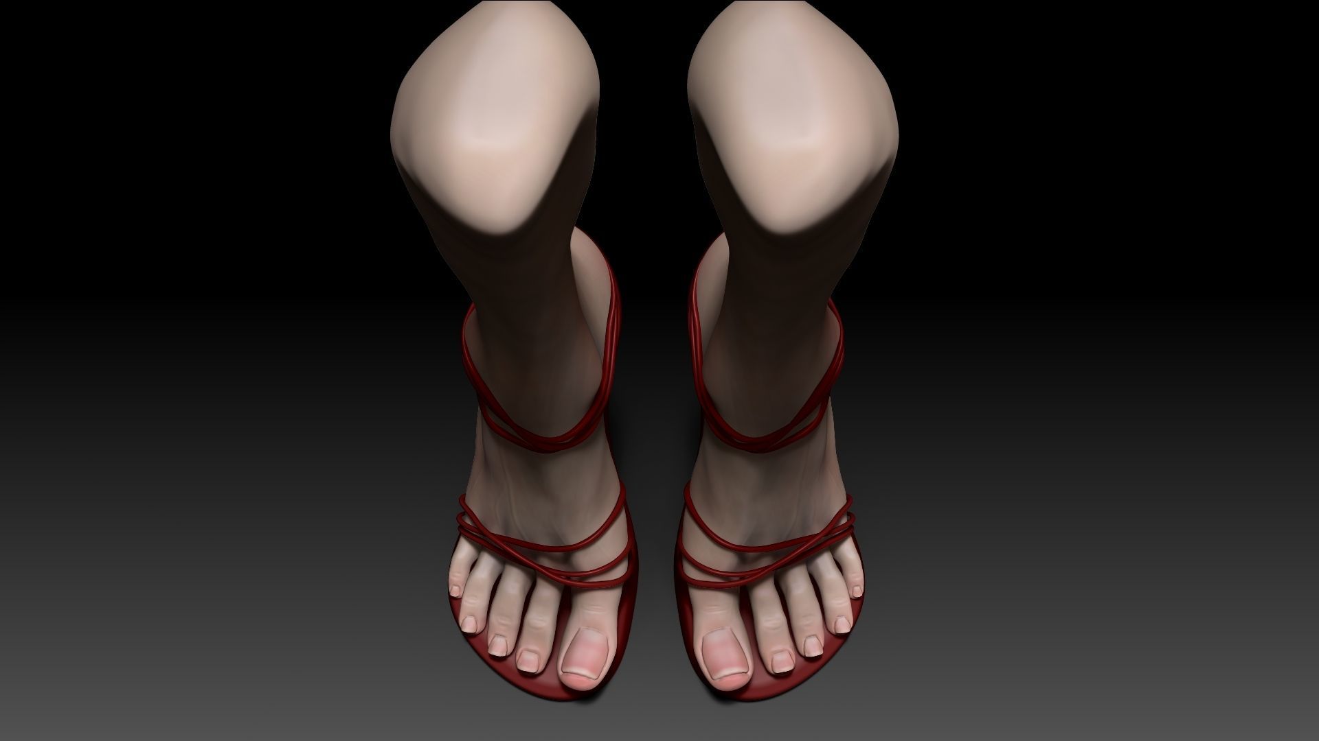 Female Pro Feet Heeled Shoes Sculpt Project 3D model_9