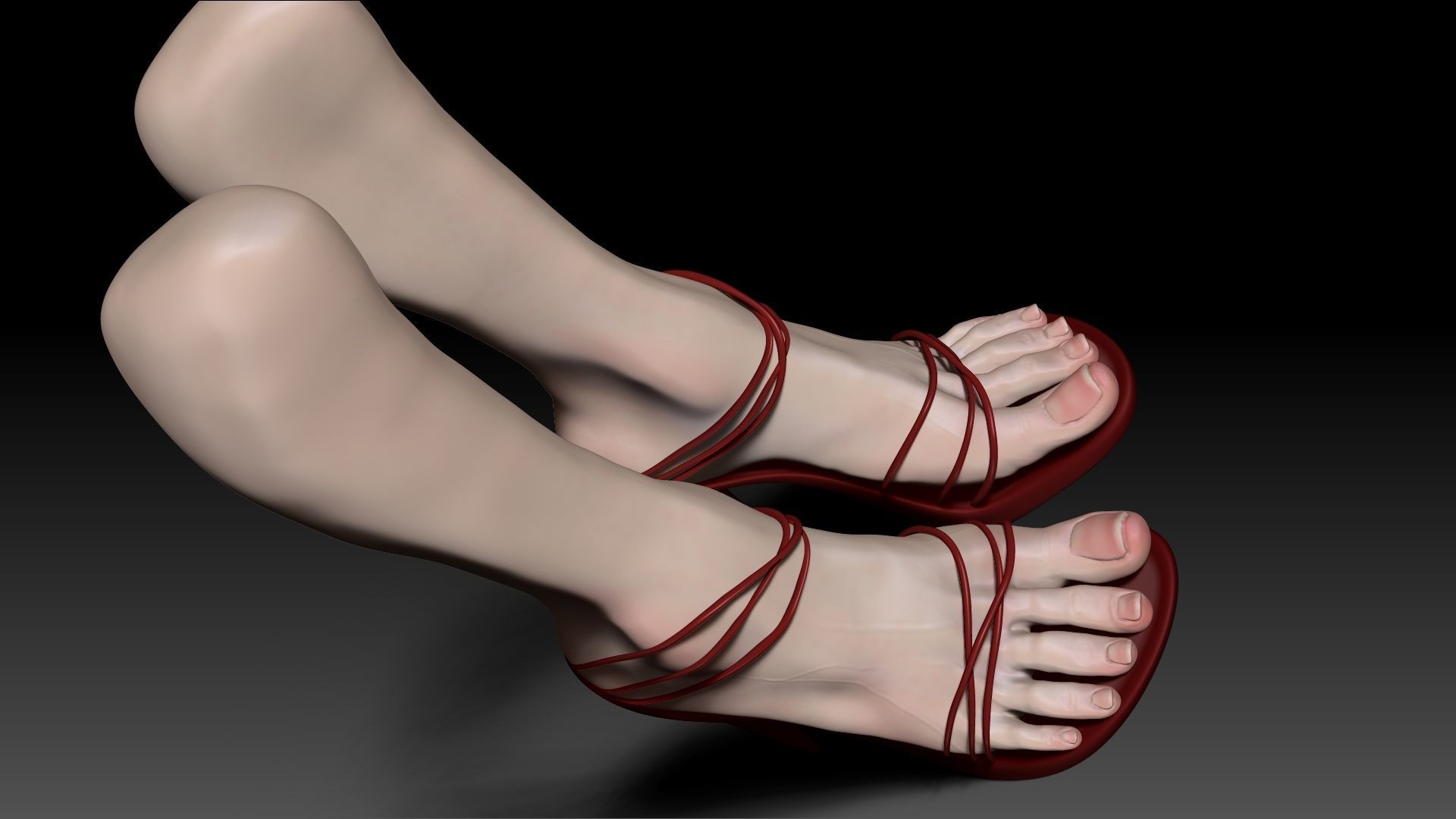 Female Pro Feet Heeled Shoes Sculpt Project 3D model_41