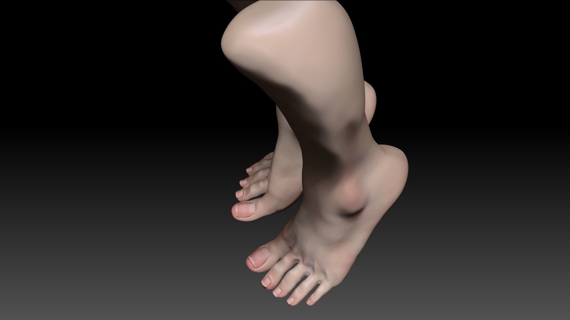 Female Pro Feet Heeled Shoes Sculpt Project 3D model_47