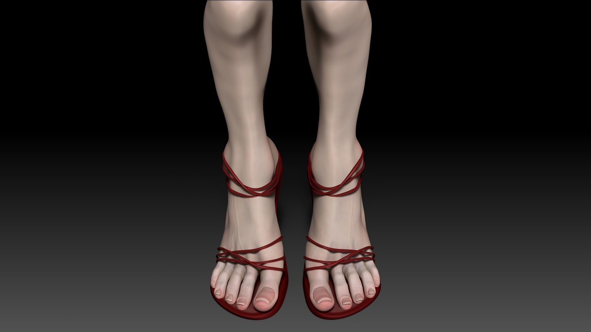 Female Pro Feet Heeled Shoes Sculpt Project 3D model_8