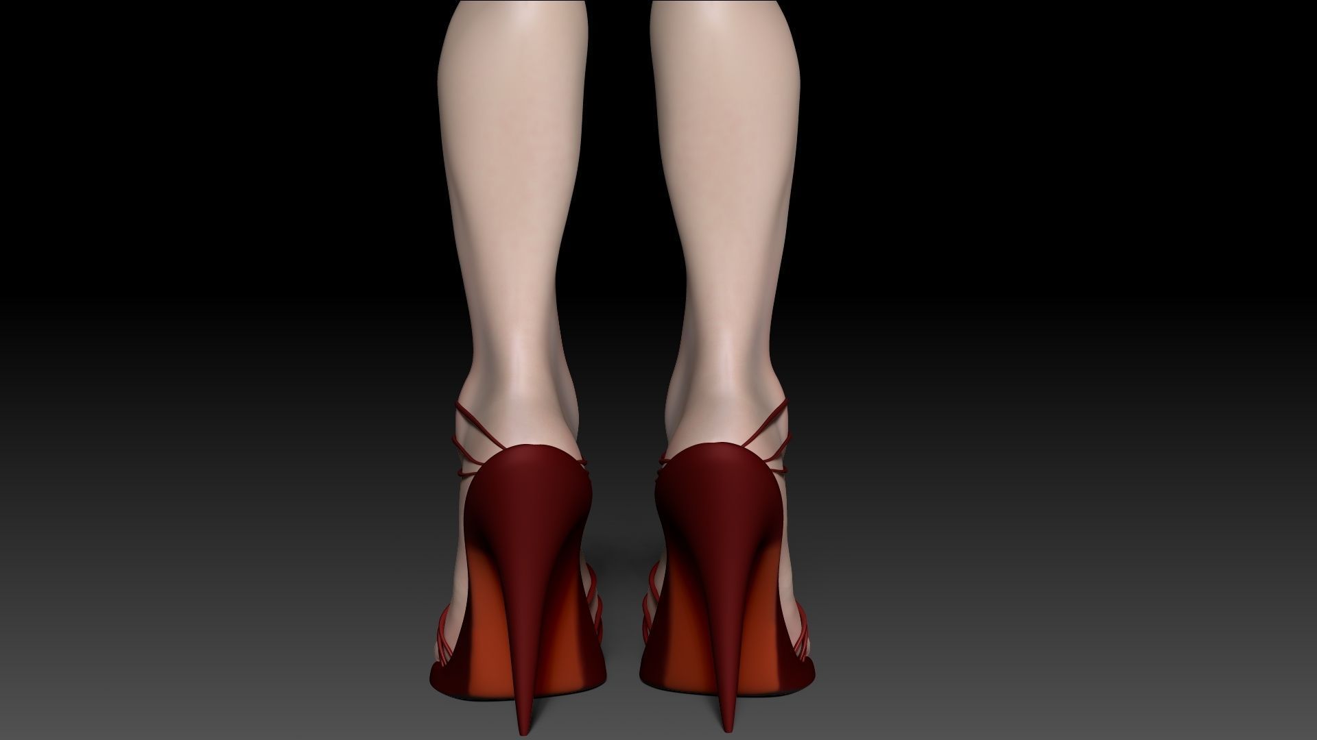 Female Pro Feet Heeled Shoes Sculpt Project 3D model_26