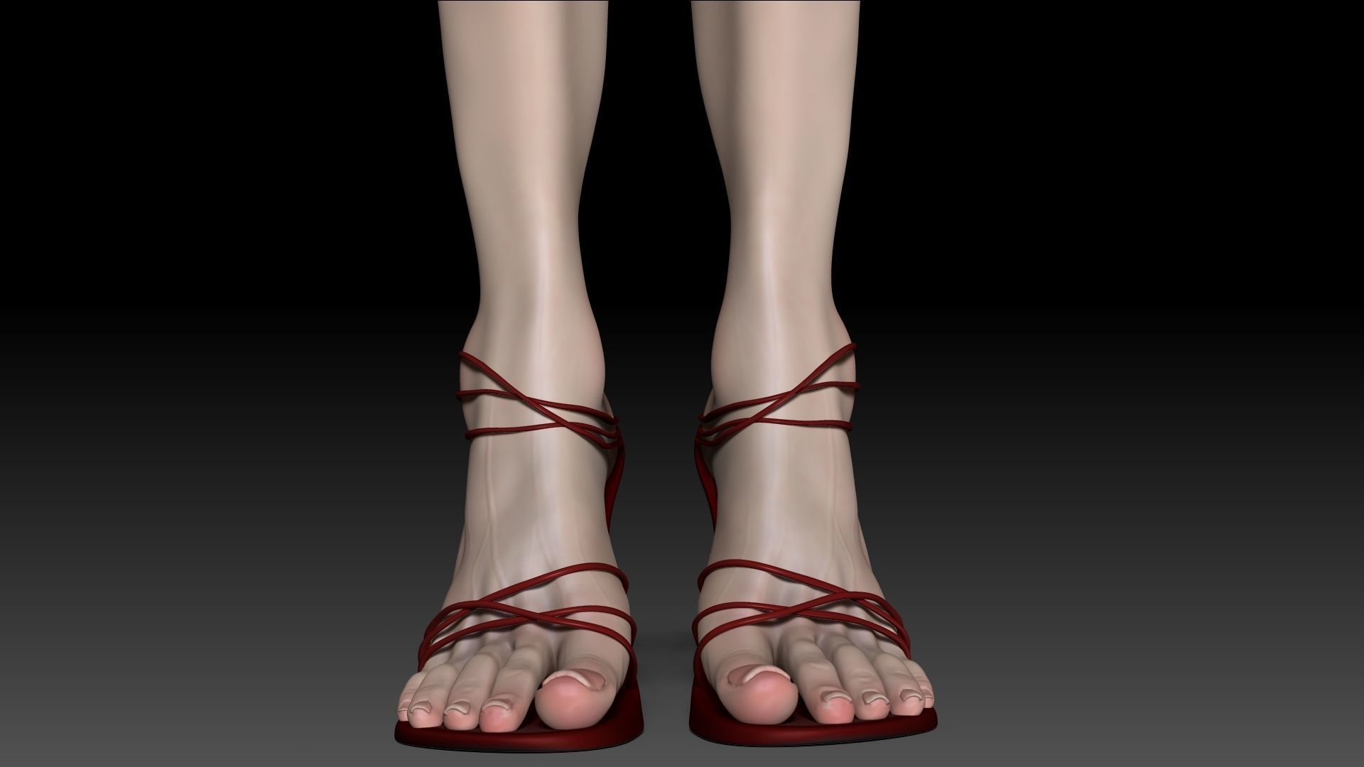 Female Pro Feet Heeled Shoes Sculpt Project 3D model_6