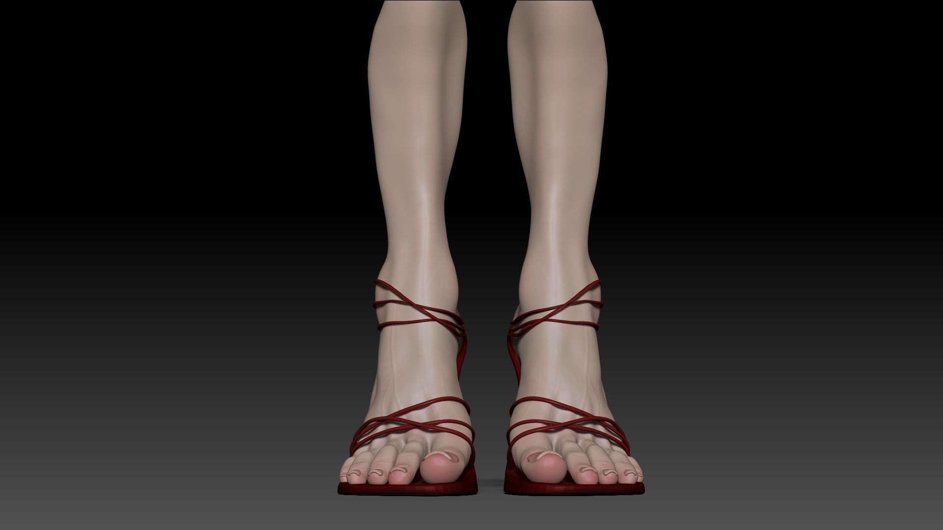 Female Pro Feet Heeled Shoes Sculpt Project 3D model_50