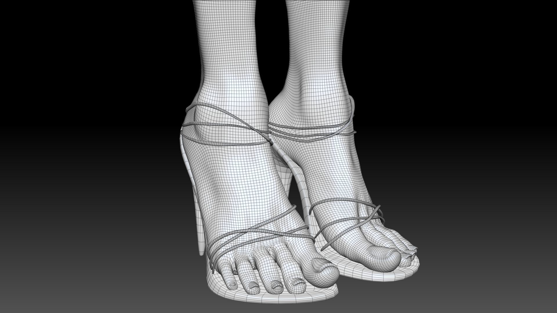 Female Pro Feet Heeled Shoes Sculpt Project 3D model_55
