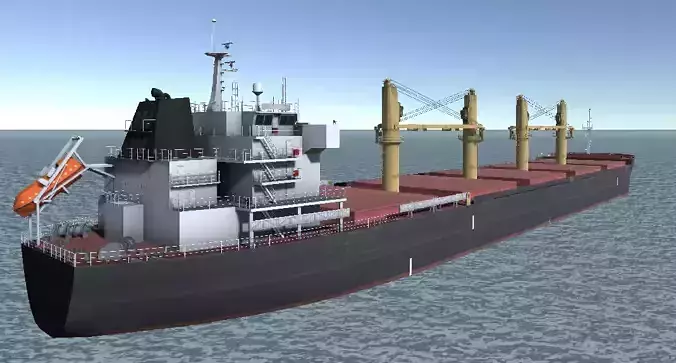 Bulk carrier ship 3d low-poly model