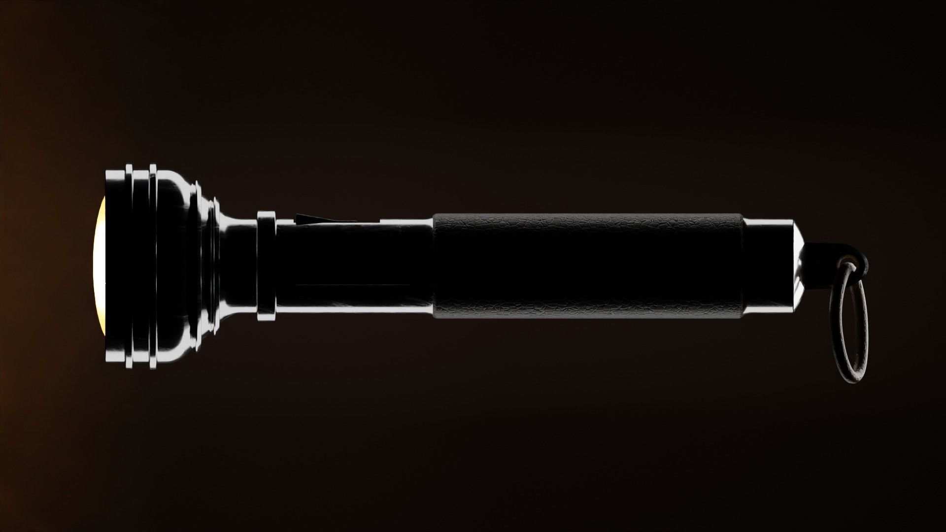 Vintage Flashlight Low-poly 3D model_2