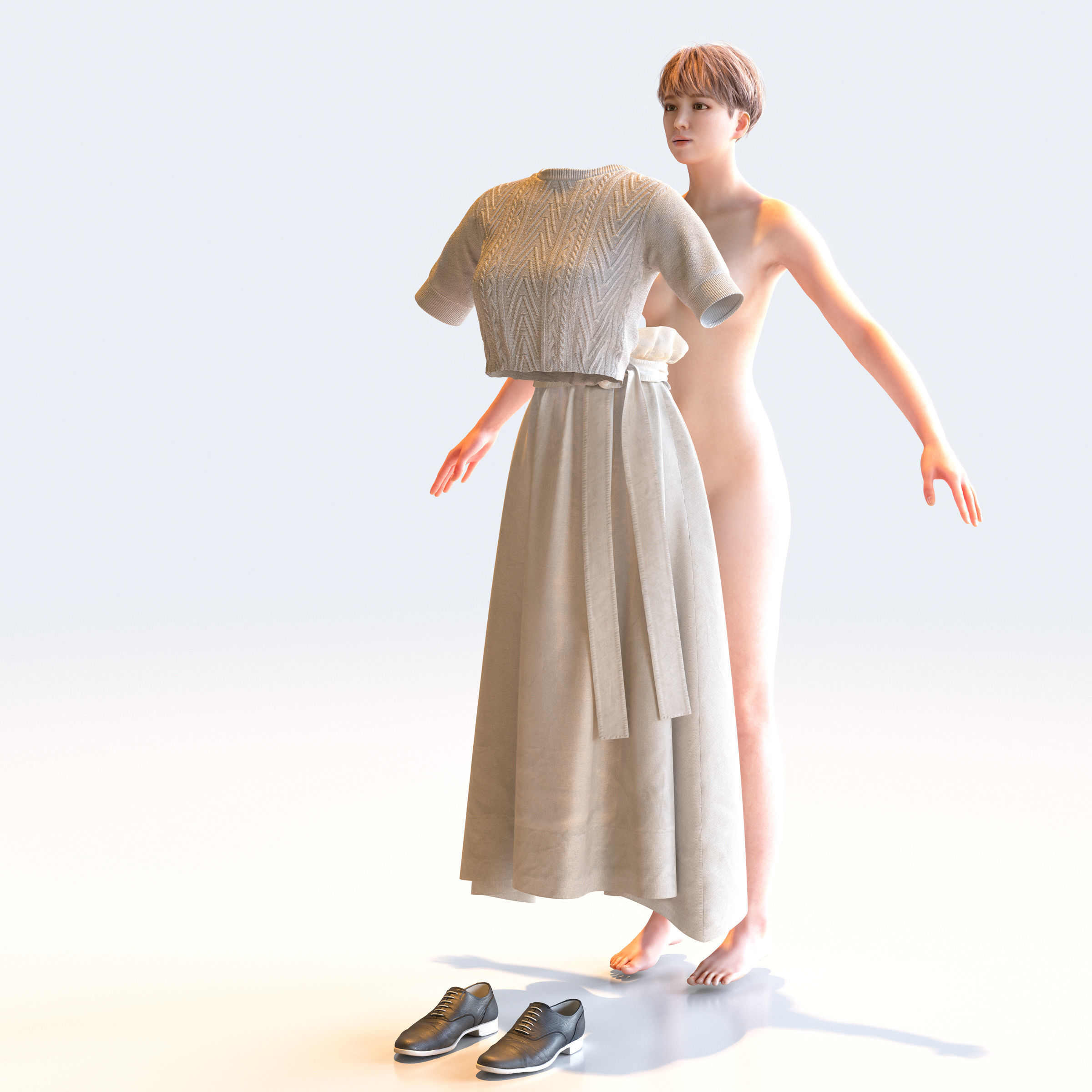 30x A-pose Asian People Bundle 3D Model Collection_30