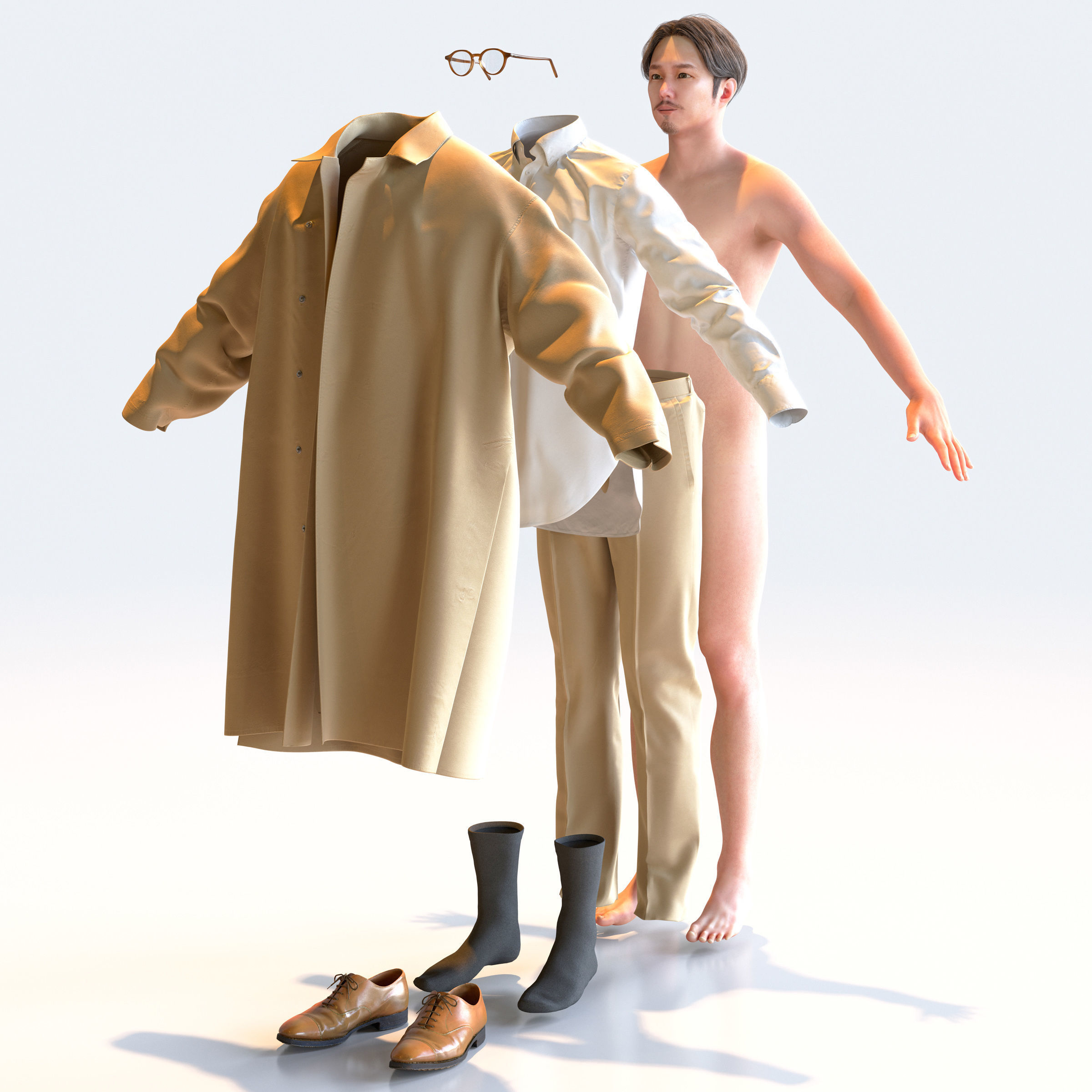 30x A-pose Asian People Bundle 3D Model Collection_26