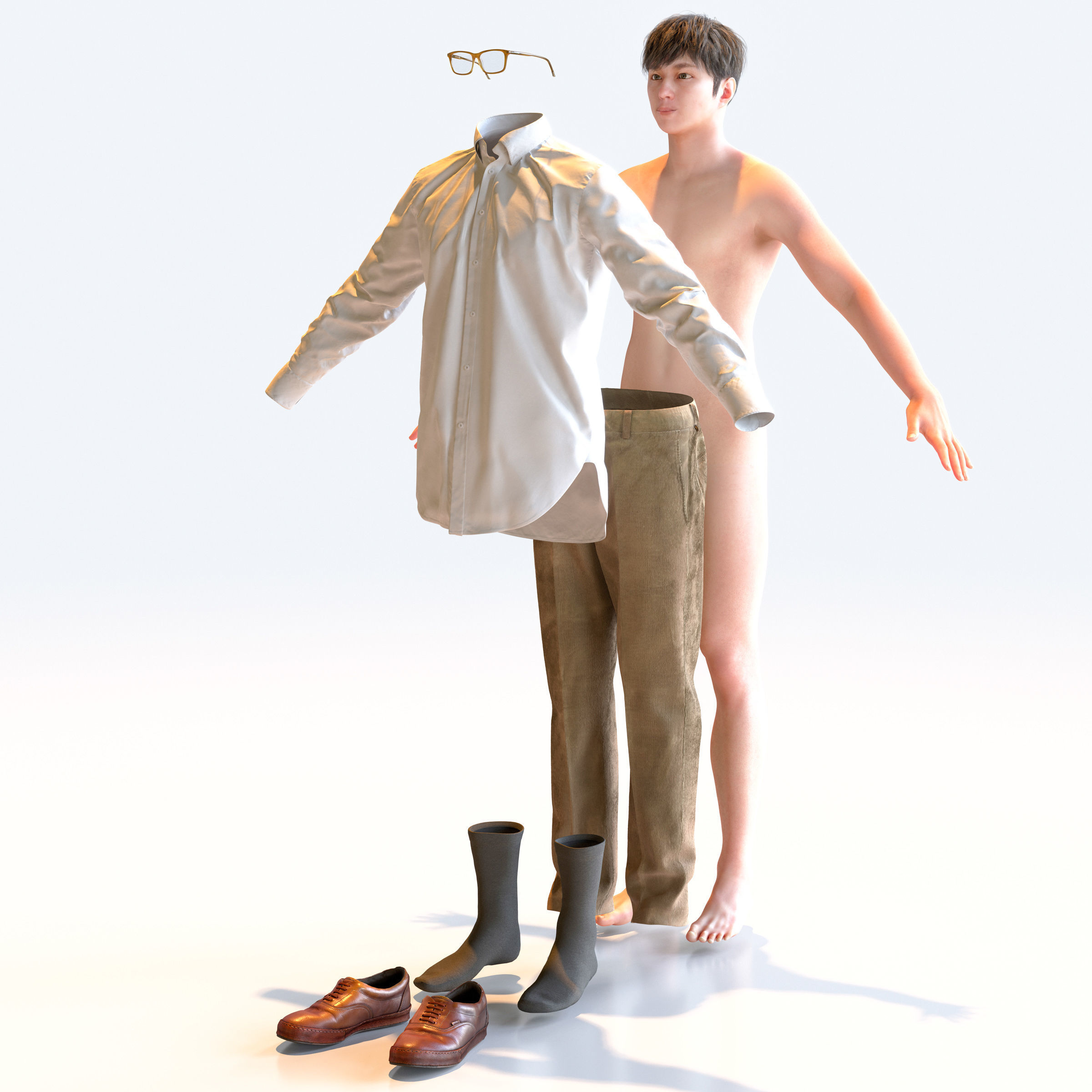30x A-pose Asian People Bundle 3D Model Collection_33