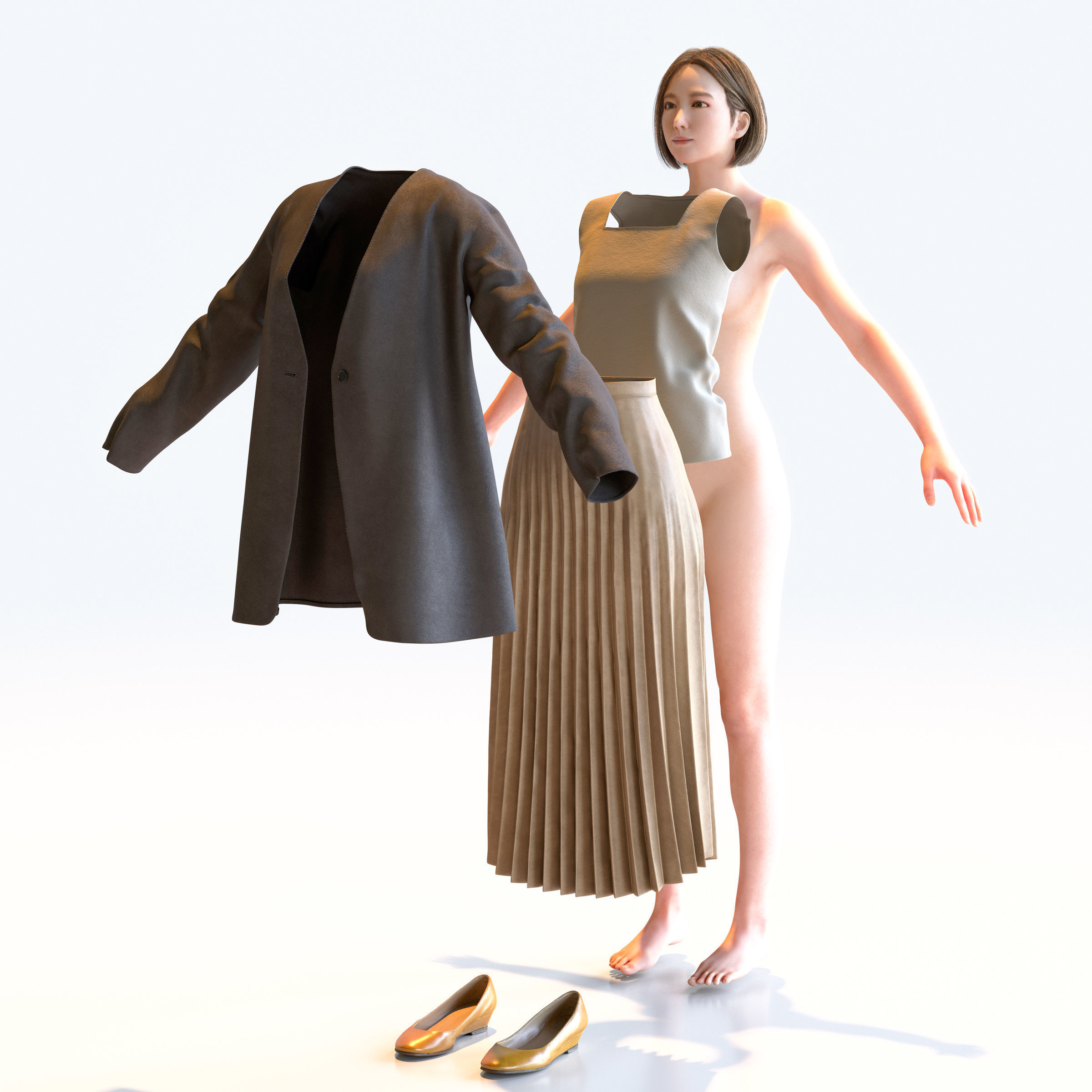 30x A-pose Asian People Bundle 3D Model Collection_7