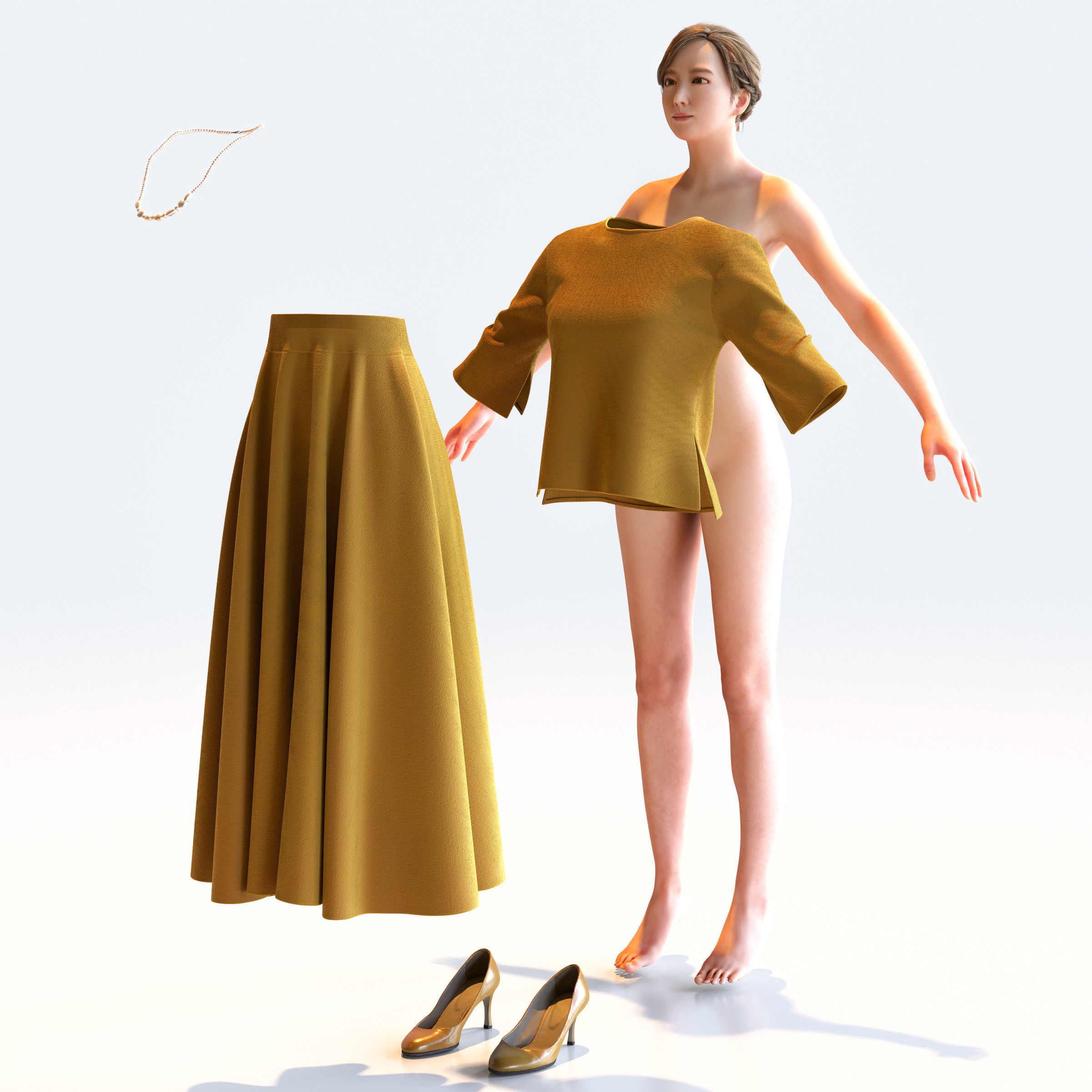 30x A-pose Asian People Bundle 3D Model Collection_18