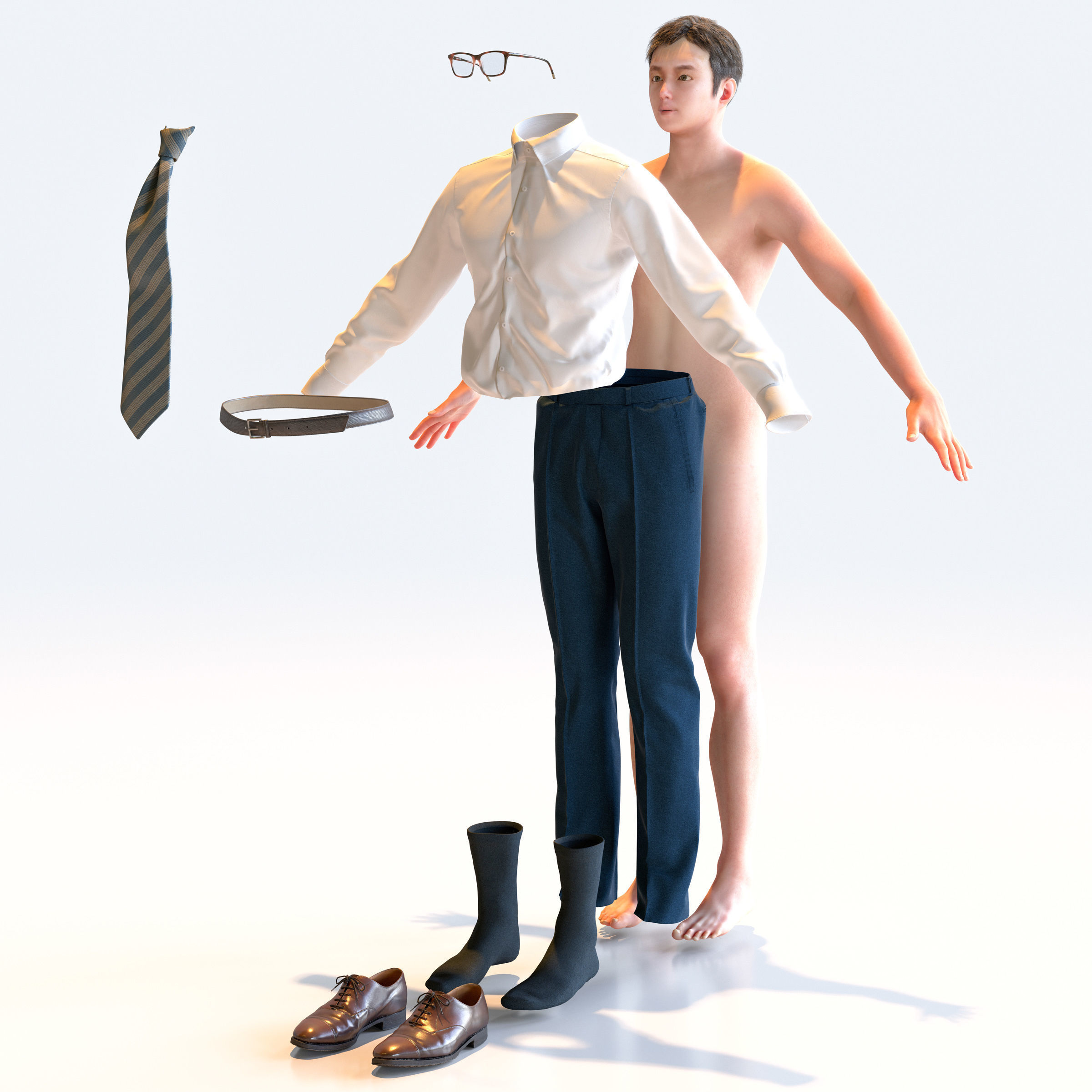 30x A-pose Asian People Bundle 3D Model Collection_15