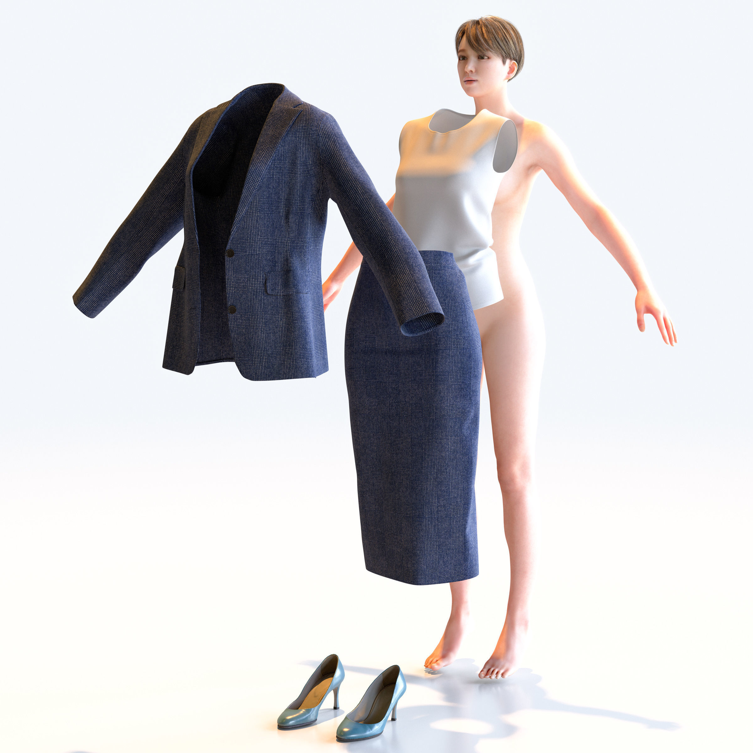 30x A-pose Asian People Bundle 3D Model Collection_8