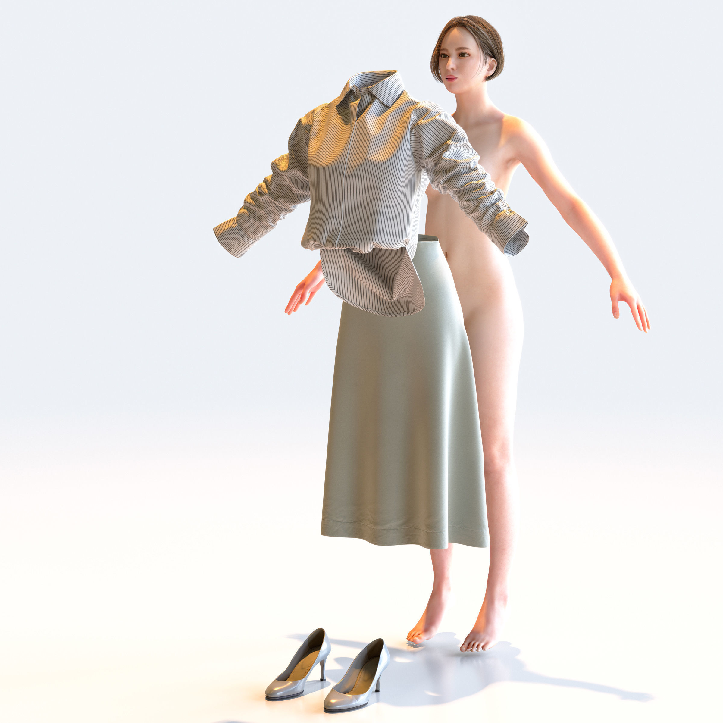 30x A-pose Asian People Bundle 3D Model Collection_11