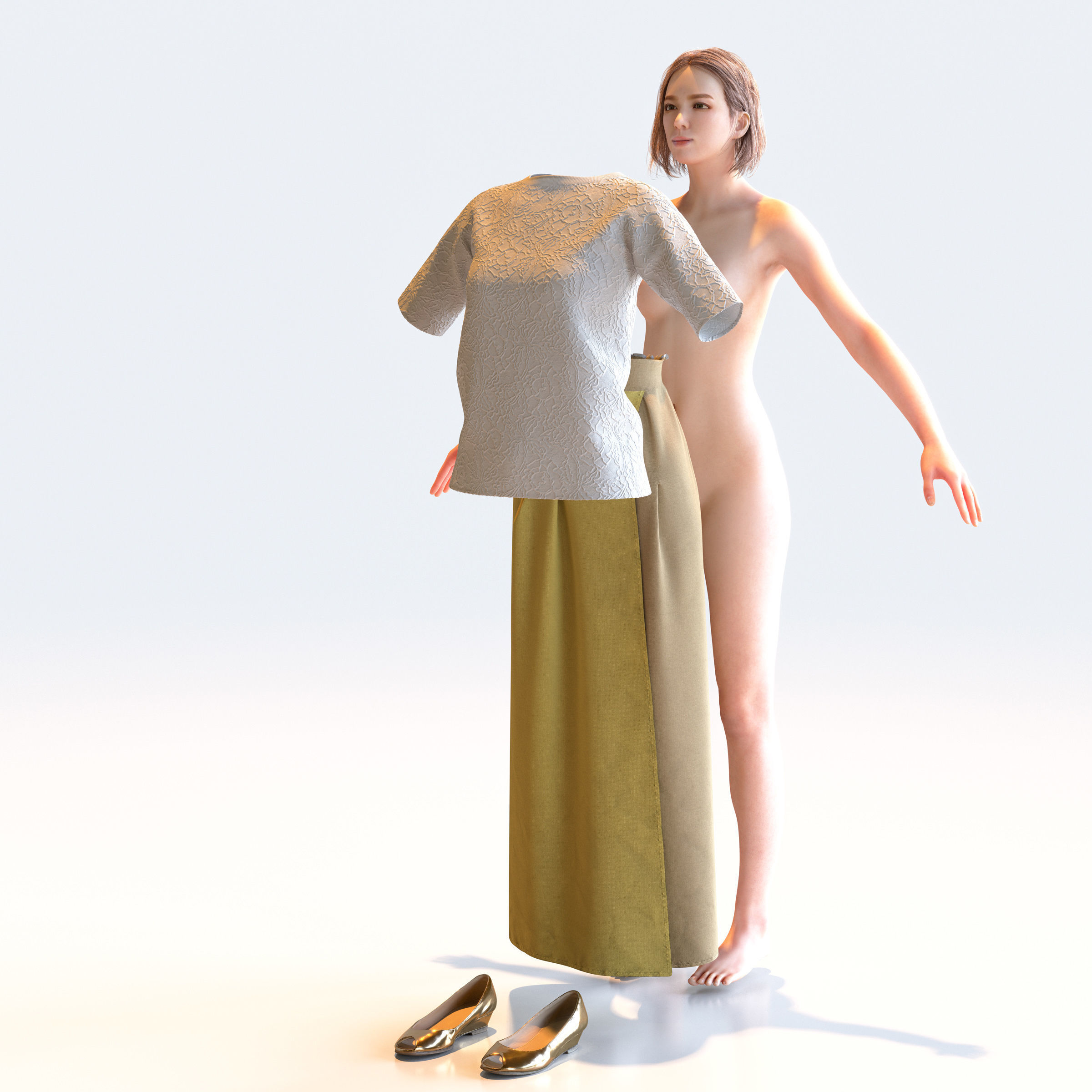 30x A-pose Asian People Bundle 3D Model Collection_28