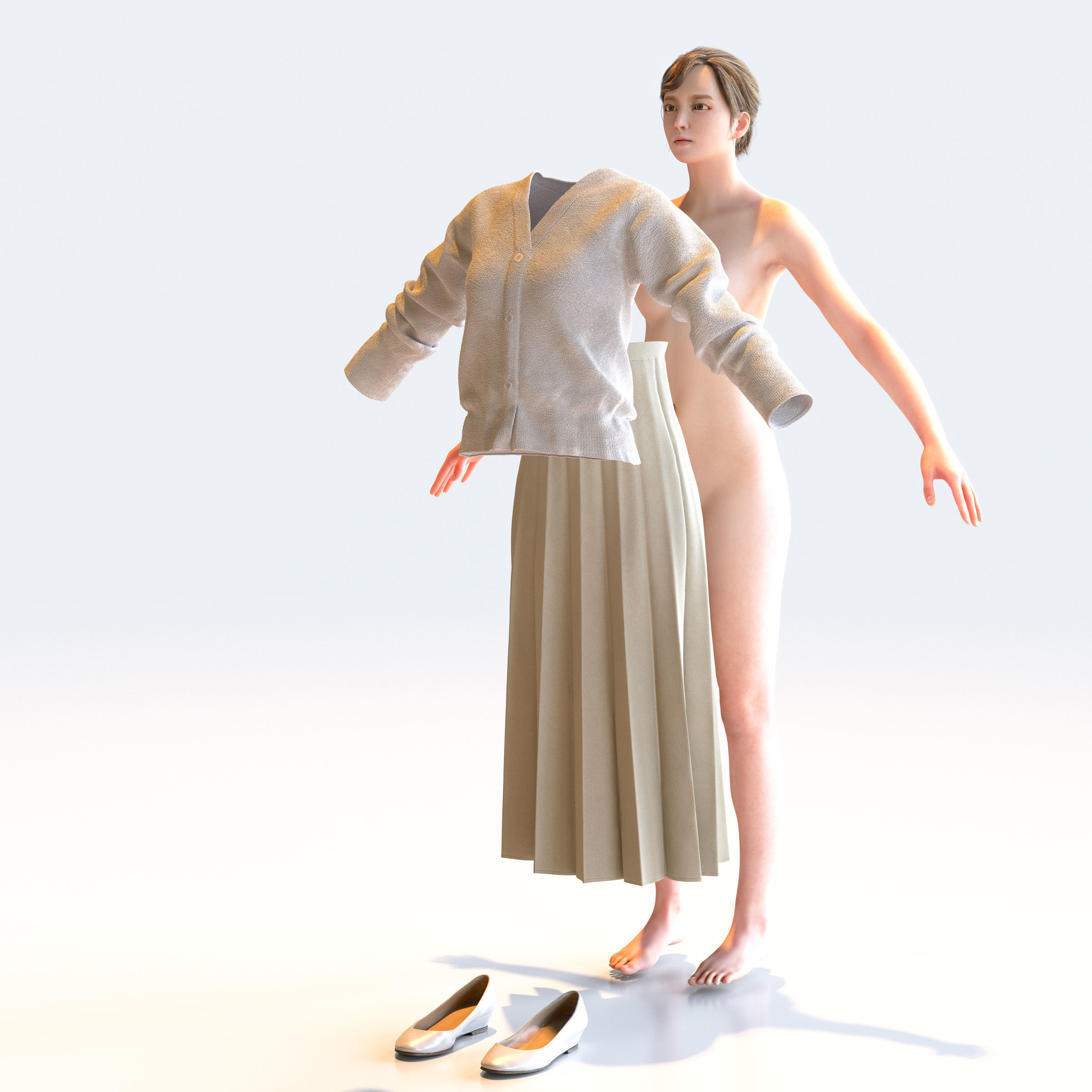 30x A-pose Asian People Bundle 3D Model Collection_10