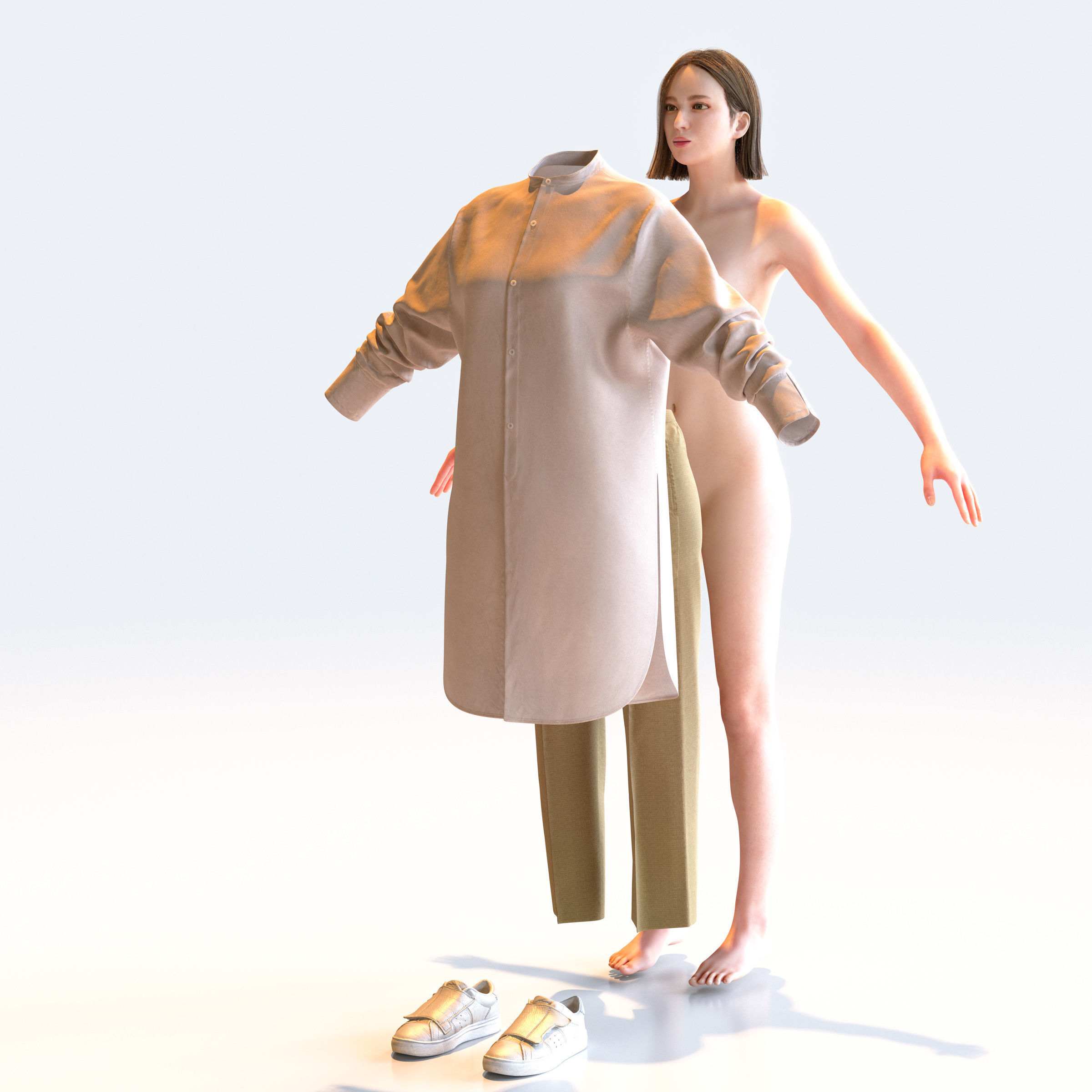 30x A-pose Asian People Bundle 3D Model Collection_29